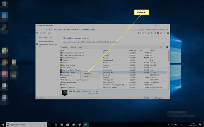 Epic Gamesランチャーをアンインストールする方法