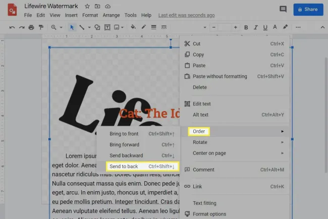 Googleドキュメントに透かしを追加する方法